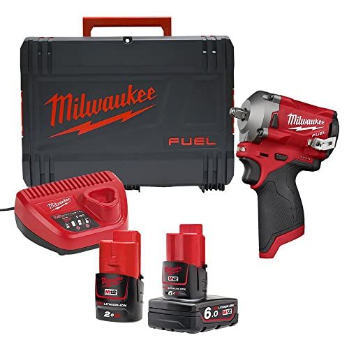 Milwaukee M12 FIW38-622X: Fuel™ Impact Wrench Kit 12V 1 x 2.0Ah & 1 x 6.0Ah Li-ion