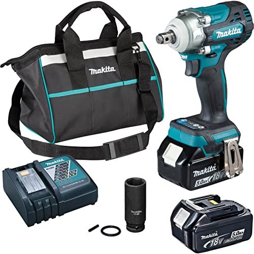 Makita DTW300TX2: 18V Li-ion LXT Brushless Impact Driver Complete with 2 x 5.0 Ah Batteries and Charger Supplied in a Tradesman's Holdall